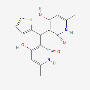 molecular formula C17H16N2O4S B3012205 3,3'-(thiophen-2-ylmethylene)bis(4-hydroxy-6-methylpyridin-2(1H)-one) CAS No. 883084-07-9