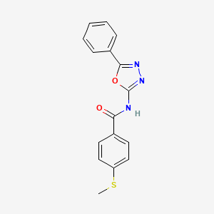 4-methylsulfanyl-N-(5-phenyl-1,3,4-oxadiazol-2-yl)benzamide