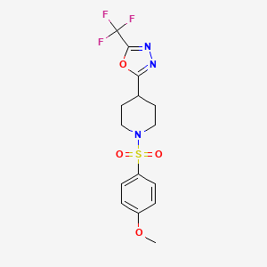 2-(1-((4-Methoxyphenyl)sulfonyl)piperidin-4-yl)-5-(trifluoromethyl)-1,3,4-oxadiazole
