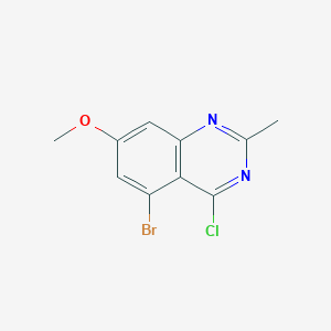 molecular formula C10H8BrClN2O B3012222 5-Bromo-4-chloro-7-methoxy-2-methylquinazoline CAS No. 1601265-14-8