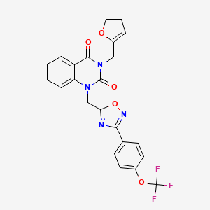 molecular formula C23H15F3N4O5 B3012224 3-(呋喃-2-基甲基)-1-((3-(4-(三氟甲氧基)苯基)-1,2,4-恶二唑-5-基)甲基)喹唑啉-2,4(1H,3H)-二酮 CAS No. 1207032-15-2