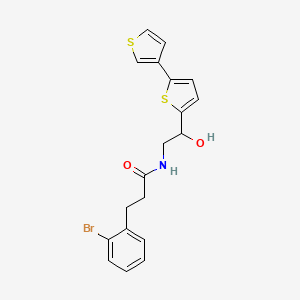 molecular formula C19H18BrNO2S2 B3012225 N-(2-{[2,3'-联噻吩]-5-基}-2-羟乙基)-3-(2-溴苯基)丙酰胺 CAS No. 2097872-07-4