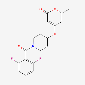 molecular formula C18H17F2NO4 B3012228 4-((1-(2,6-二氟苯甲酰)哌啶-4-基)氧基)-6-甲基-2H-吡喃-2-酮 CAS No. 1795480-90-8