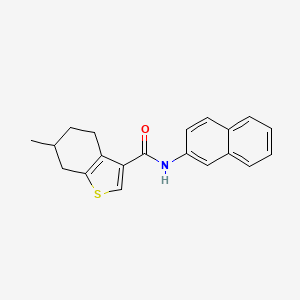 molecular formula C20H19NOS B3012235 6-methyl-N-(naphthalen-2-yl)-4,5,6,7-tetrahydro-1-benzothiophene-3-carboxamide CAS No. 848204-50-2