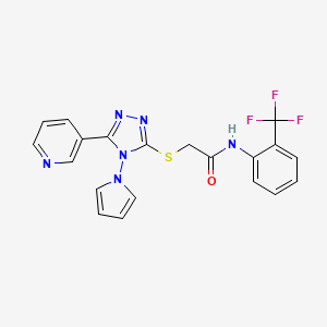 2-{[5-(pyridin-3-yl)-4-(1H-pyrrol-1-yl)-4H-1,2,4-triazol-3-yl]sulfanyl}-N-[2-(trifluoromethyl)phenyl]acetamide