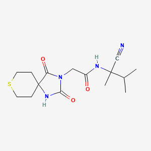 N-(1-cyano-1,2-dimethylpropyl)-2-{2,4-dioxo-8-thia-1,3-diazaspiro[4.5]decan-3-yl}acetamide