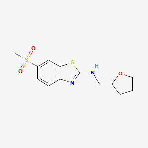 molecular formula C13H16N2O3S2 B3012243 6-(methylsulfonyl)-N-((tetrahydrofuran-2-yl)methyl)benzo[d]thiazol-2-amine CAS No. 1219907-21-7