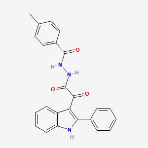 4-methyl-N'-[2-oxo-2-(2-phenyl-1H-indol-3-yl)acetyl]benzohydrazide