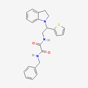 molecular formula C23H23N3O2S B3012246 N1-苄基-N2-(2-(吲哚-1-基)-2-(噻吩-2-基)乙基)草酰胺 CAS No. 898407-52-8