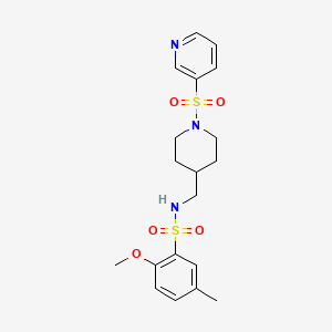 molecular formula C19H25N3O5S2 B3012249 2-甲氧基-5-甲基-N-((1-(吡啶-3-磺酰基)哌啶-4-基)甲基)苯磺酰胺 CAS No. 1428350-90-6