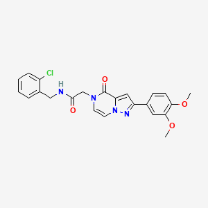 molecular formula C23H21ClN4O4 B3012253 N-(2-氯苄基)-2-(2-(3,4-二甲氧基苯基)-4-氧代吡唑并[1,5-a]哒嗪-5(4H)-基)乙酰胺 CAS No. 941982-06-5