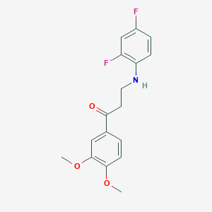 molecular formula C17H17F2NO3 B3012254 3-(2,4-二氟苯胺)-1-(3,4-二甲氧基苯基)-1-丙酮 CAS No. 763116-77-4