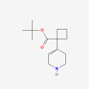 molecular formula C14H23NO2 B3012255 Tert-butyl 1-(1,2,3,6-tetrahydropyridin-4-yl)cyclobutane-1-carboxylate CAS No. 2287311-52-6