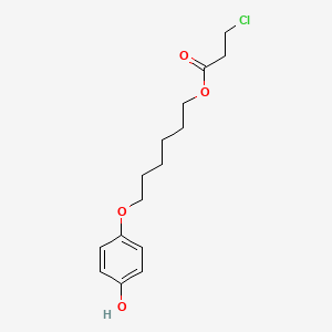 molecular formula C15H21ClO4 B3012257 3-Chloropropanoic acid 6-(4-hydroxyphenoxy)hexyl ester CAS No. 2087904-32-1