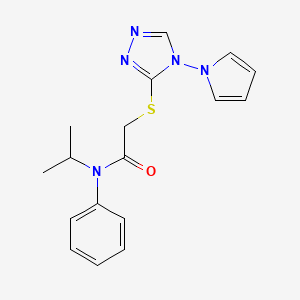 N-phenyl-N-propan-2-yl-2-[(4-pyrrol-1-yl-1,2,4-triazol-3-yl)sulfanyl]acetamide