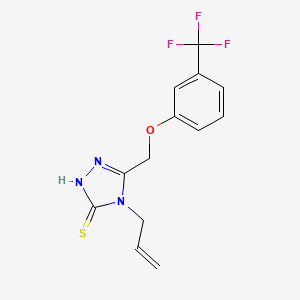 molecular formula C13H12F3N3OS B3012267 4-allyl-5-{[3-(trifluoromethyl)phenoxy]methyl}-4H-1,2,4-triazole-3-thiol CAS No. 862652-27-5