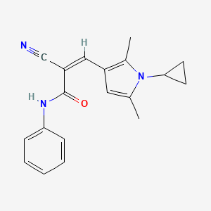 molecular formula C19H19N3O B3012268 (Z)-2-cyano-3-(1-cyclopropyl-2,5-dimethylpyrrol-3-yl)-N-phenylprop-2-enamide CAS No. 1198072-93-3