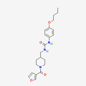 molecular formula C22H29N3O4 B3012273 1-(4-Butoxyphenyl)-3-((1-(furan-3-carbonyl)piperidin-4-yl)methyl)urea CAS No. 1396767-43-3