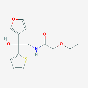 molecular formula C14H17NO4S B3012275 2-ethoxy-N-(2-(furan-3-yl)-2-hydroxy-2-(thiophen-2-yl)ethyl)acetamide CAS No. 2034633-83-3
