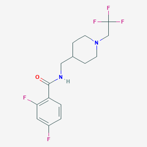 molecular formula C15H17F5N2O B3012278 2,4-Difluoro-N-[[1-(2,2,2-trifluoroethyl)piperidin-4-yl]methyl]benzamide CAS No. 2309570-10-1