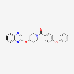 molecular formula C26H23N3O3 B3012279 (4-Phenoxyphenyl)(4-(quinoxalin-2-yloxy)piperidin-1-yl)methanone CAS No. 1705886-10-7