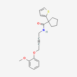 molecular formula C21H23NO3S B3012281 N-(4-(2-methoxyphenoxy)but-2-yn-1-yl)-1-(thiophen-2-yl)cyclopentanecarboxamide CAS No. 1421512-86-8
