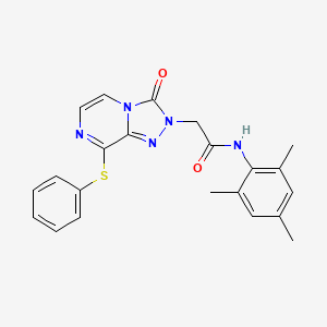 molecular formula C22H21N5O2S B3012283 N-mesityl-2-(3-oxo-8-(phenylthio)-[1,2,4]triazolo[4,3-a]pyrazin-2(3H)-yl)acetamide CAS No. 1251693-23-8
