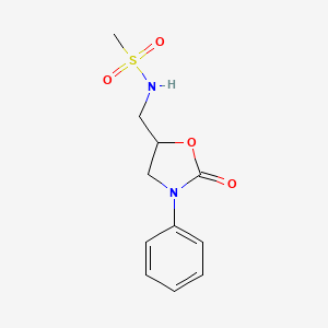 molecular formula C11H14N2O4S B3012285 N-((2-oxo-3-phenyloxazolidin-5-yl)methyl)methanesulfonamide CAS No. 954632-47-4