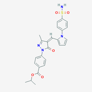 molecular formula C25H24N4O5S B301229 isopropyl 4-[4-({1-[4-(aminosulfonyl)phenyl]-1H-pyrrol-2-yl}methylene)-3-methyl-5-oxo-4,5-dihydro-1H-pyrazol-1-yl]benzoate 