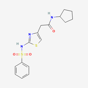 N-cyclopentyl-2-(2-(phenylsulfonamido)thiazol-4-yl)acetamide