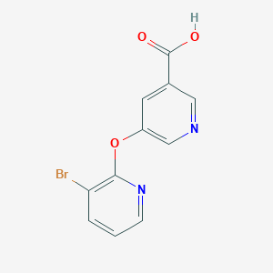 molecular formula C11H7BrN2O3 B3012297 5-(3-Bromopyridin-2-yl)oxypyridine-3-carboxylic acid CAS No. 1409578-08-0
