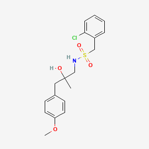 molecular formula C18H22ClNO4S B3012314 1-(2-chlorophenyl)-N-(2-hydroxy-3-(4-methoxyphenyl)-2-methylpropyl)methanesulfonamide CAS No. 1396870-10-2