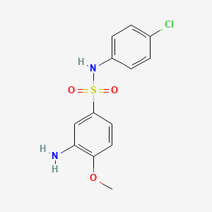 molecular formula C13H13ClN2O3S B3012315 3-amino-N-(4-chlorophenyl)-4-methoxybenzene-1-sulfonamide CAS No. 379255-10-4