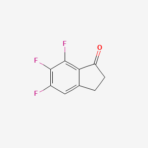 molecular formula C9H5F3O B3012320 5,6,7-trifluoro-2,3-dihydro-1H-inden-1-one CAS No. 1257844-57-7