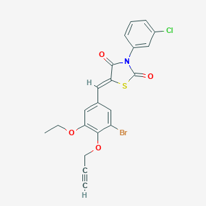 molecular formula C21H15BrClNO4S B301233 5-[3-Bromo-5-ethoxy-4-(2-propynyloxy)benzylidene]-3-(3-chlorophenyl)-1,3-thiazolidine-2,4-dione 