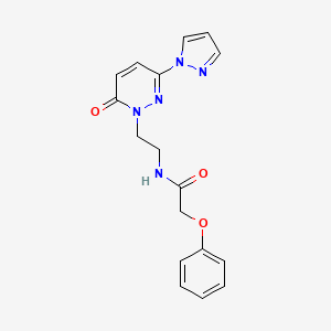 molecular formula C17H17N5O3 B3012344 N-(2-(6-oxo-3-(1H-pyrazol-1-yl)pyridazin-1(6H)-yl)ethyl)-2-phenoxyacetamide CAS No. 1351645-94-7