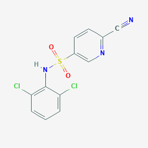 molecular formula C12H7Cl2N3O2S B3012349 6-Cyano-N-(2,6-dichlorophenyl)pyridine-3-sulfonamide CAS No. 1607300-05-9