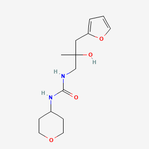 molecular formula C14H22N2O4 B3012354 1-(3-(呋喃-2-基)-2-羟基-2-甲基丙基)-3-(四氢-2H-吡喃-4-基)脲 CAS No. 2034228-70-9