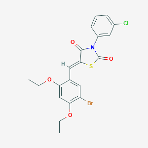 molecular formula C20H17BrClNO4S B301236 5-(5-Bromo-2,4-diethoxybenzylidene)-3-(3-chlorophenyl)-1,3-thiazolidine-2,4-dione 