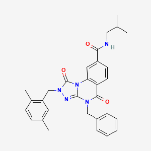 molecular formula C30H31N5O3 B3012365 4-benzyl-2-(2,5-dimethylbenzyl)-N-isobutyl-1,5-dioxo-1,2,4,5-tetrahydro-[1,2,4]triazolo[4,3-a]quinazoline-8-carboxamide CAS No. 1242925-69-4