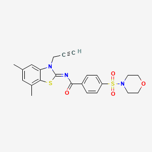 molecular formula C23H23N3O4S2 B3012368 N-(5,7-dimethyl-3-prop-2-ynyl-1,3-benzothiazol-2-ylidene)-4-morpholin-4-ylsulfonylbenzamide CAS No. 868377-29-1