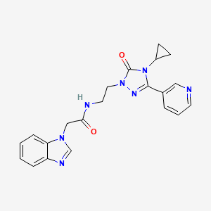 2-(Benzimidazol-1-yl)-N-[2-(4-cyclopropyl-5-oxo-3-pyridin-3-yl-1,2,4-triazol-1-yl)ethyl]acetamide