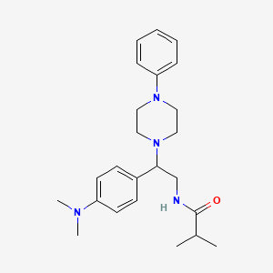 molecular formula C24H34N4O B3012371 N-(2-(4-(dimethylamino)phenyl)-2-(4-phenylpiperazin-1-yl)ethyl)isobutyramide CAS No. 946243-37-4