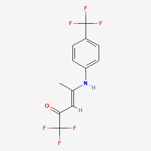 molecular formula C12H9F6NO B3012374 1,1,1-Trifluoro-4-[4-(trifluoromethyl)anilino]-3-penten-2-one CAS No. 1164537-19-2