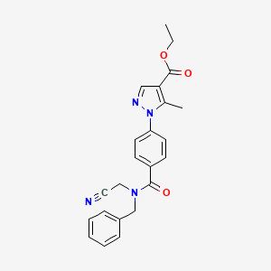 molecular formula C23H22N4O3 B3012375 ethyl 1-{4-[benzyl(cyanomethyl)carbamoyl]phenyl}-5-methyl-1H-pyrazole-4-carboxylate CAS No. 1371189-94-4