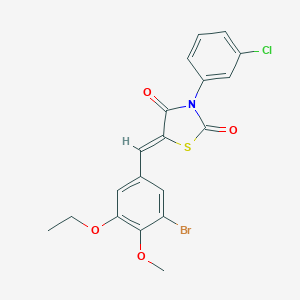 molecular formula C19H15BrClNO4S B301238 5-(3-Bromo-5-ethoxy-4-methoxybenzylidene)-3-(3-chlorophenyl)-1,3-thiazolidine-2,4-dione 