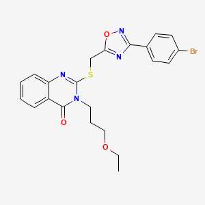 2-(((3-(4-bromophenyl)-1,2,4-oxadiazol-5-yl)methyl)thio)-3-(3-ethoxypropyl)quinazolin-4(3H)-one