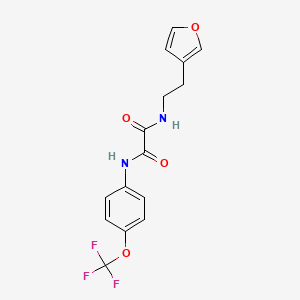 molecular formula C15H13F3N2O4 B3012385 N1-(2-(呋喃-3-基)乙基)-N2-(4-(三氟甲氧基)苯基)草酰胺 CAS No. 1428350-49-5