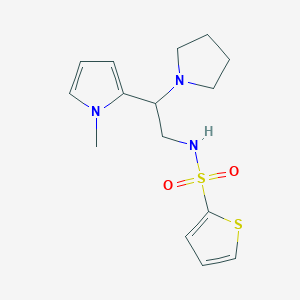 molecular formula C15H21N3O2S2 B3012386 N-(2-(1-methyl-1H-pyrrol-2-yl)-2-(pyrrolidin-1-yl)ethyl)thiophene-2-sulfonamide CAS No. 1049417-41-5