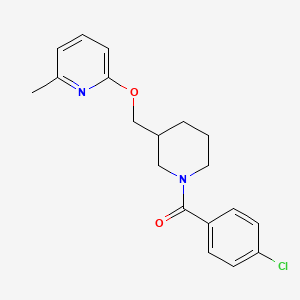 molecular formula C19H21ClN2O2 B3012390 (4-Chlorophenyl)-[3-[(6-methylpyridin-2-yl)oxymethyl]piperidin-1-yl]methanone CAS No. 2380040-32-2